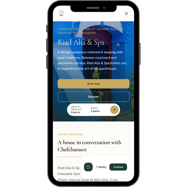 Riad Booking System Mobile Interface
